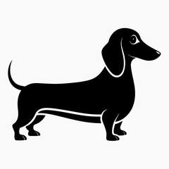 Simple Black Dachshund Illustration