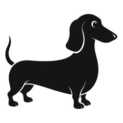 Simple Black Dachshund Illustration