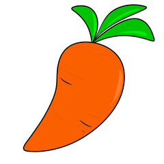 Minimal Vector Icon of carrot vegetable