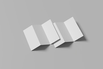trifold Blank white template for mock up 
