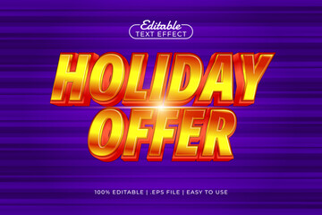 holiday offer editable text effect with a discount and sale text style