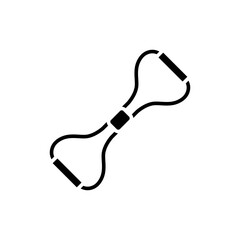 Exercise band, resistance expander icon. Simple solid style. Chest expander, elastic, fitness, gym, training, body, workout, sport concept. Silhouette, glyph symbol. Vector isolated design