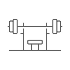 Barbel, dumbbell gym icon. Simple outline style. Fitness equipment, strength, training, health, sports, healthy, iron, bodybuilding concept. Thin line symbol. Vector isolated design editable stroke