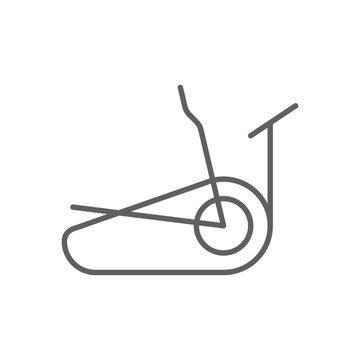 recommend clip art: Elliptical trainer icon. Simple outline style. Fitness, yoga, gym, health, sport, energy, metal, lifestyle, training, exercise concept. Thin line symbol. Vector isolated design editable stroke