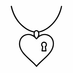 A beautiful golden heart-shaped pendant on a chain, a romantic symbol of love and celebration for Valentine's Day