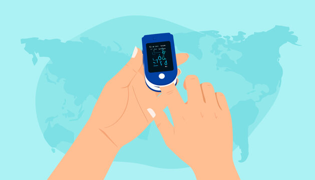 Person using a blood glucose monitor.