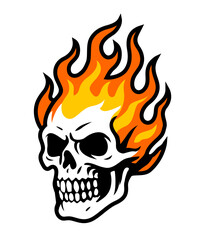 Skull Fire Design Illustration