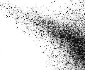Obraz premium Abstract black speckles explode outward on a white background