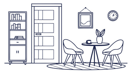Fototapeta premium A minimalist interior design with furniture.