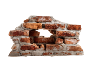 Fragment of a weathered brick structure