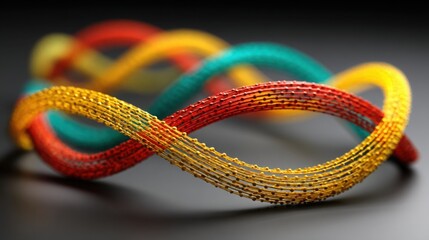 Fototapeta premium Elegant pair of stylish bracelets showcasing intricate design and detailed craftsmanship on a soft surface