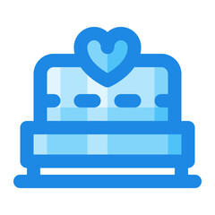 hotel bed blue filled icon