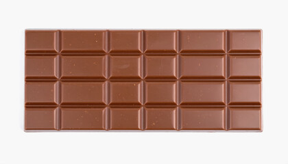 Fototapeta premium Luxurious dark chocolate bar isolated on a crisp white background perfect for gourmet chocolate lovers and connoisseurs