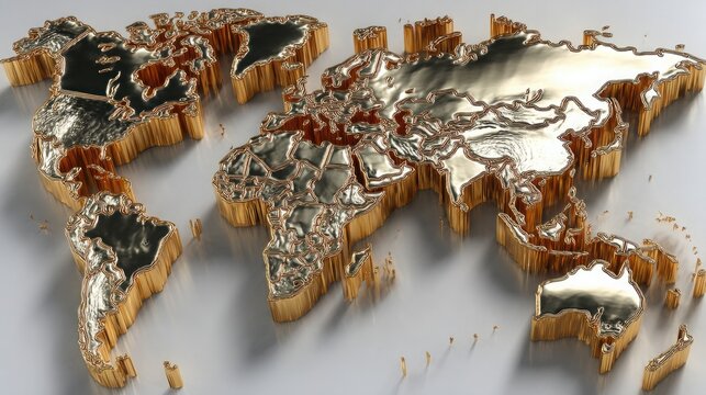 World map skillfully crafted from wood representing natural resources and economic dynamics in global inflation analysis - Powered by Adobe