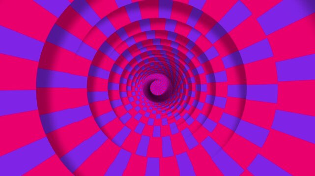 A vibrant and hypnotic motion background featuring a swirling tunnel with a dynamic checkered pattern in bright colors