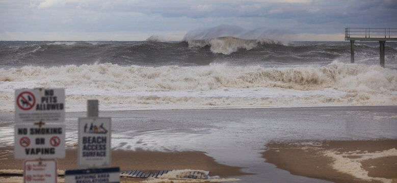 Atlantic Ocean in New Jersey during Hurricane Erin, August 2025
