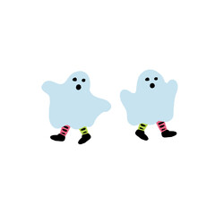おばけの仮装をする子供たちのイラスト