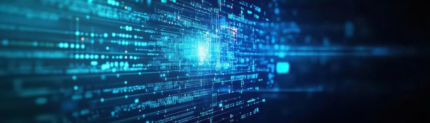 Obraz premium High Tech Digital Network Background with Bright Data Stream and Light Trails Representing Connectivity and Modern Technology Concept