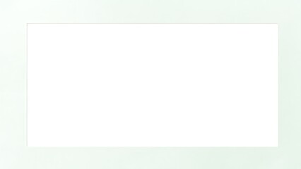 白地に薄いミントグリーンの枠線と影