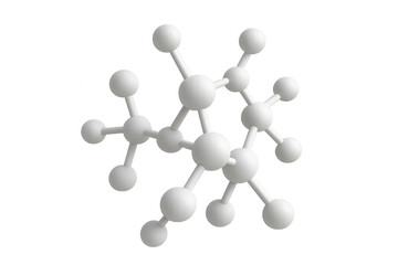3d rendering of a white molecule structure rotating on a transparent background, perfect for science and medical presentations