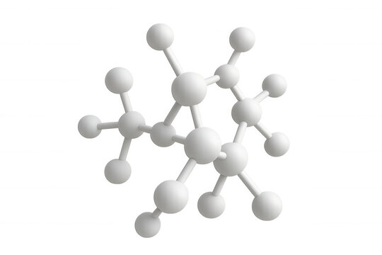 3d rendering of a white molecule structure rotating on a transparent background, perfect for science and medical presentations