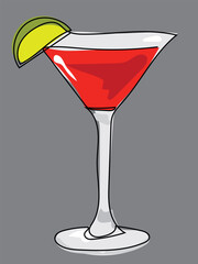 Cocktails in continuous line drawing style