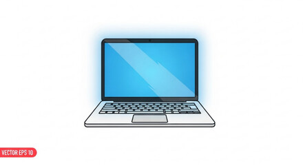 Laptop computer vector illustration for technology and business concept design digital device portable pc notebook 100