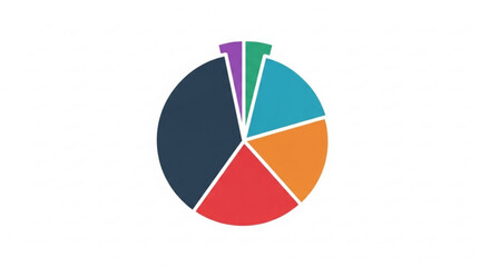 Pie chart data visualization infographic template for business presentation and report analysis and statistics