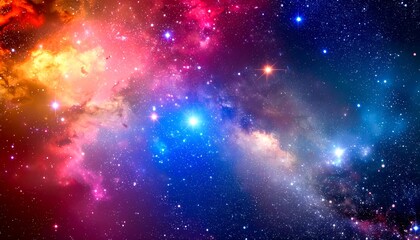 Naklejka premium Colorful Cosmic Nebula Space.