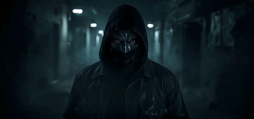 Masked vigilante in the dark