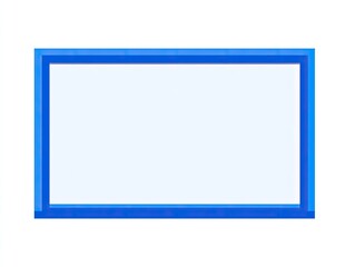 Empty, rectangular, blue frame on white background