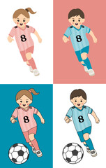 축구를 하는 초등학생