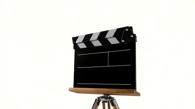 Creative process of filming on set with clapperboard in studio