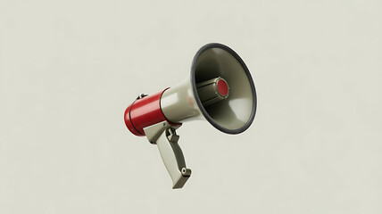 Red and silver megaphone on a light background