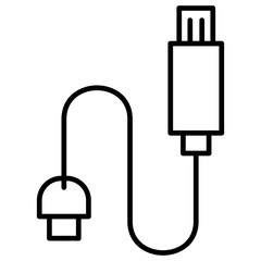 Obraz premium Data Cable Outline Icon
