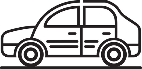 Fototapeta premium car linear icon black vector illustration