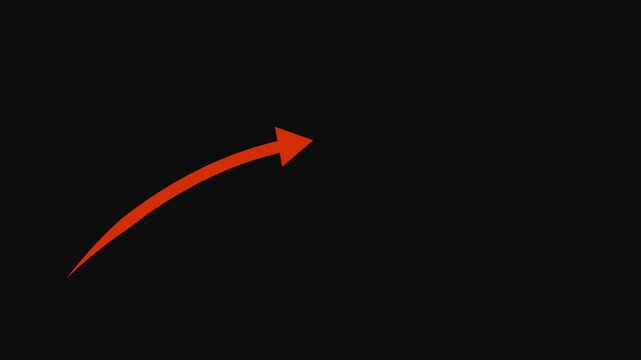 Bent arrow long pointing right. Icon arrow is right said. Abstract graph icon vidio 4k
