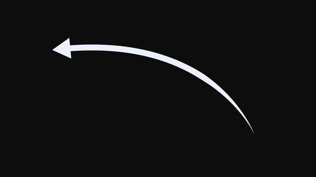 Bent arrow long pointing right. Icon arrow is left said. Abstract graph icon vidio 4k