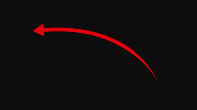 Bent arrow long pointing right. Icon arrow is left said. Abstract graph icon vidio 4k