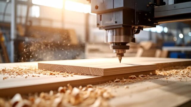 Precision CNC Router Engraving Machine Cutting Wood Panel, Detailed Milling Process