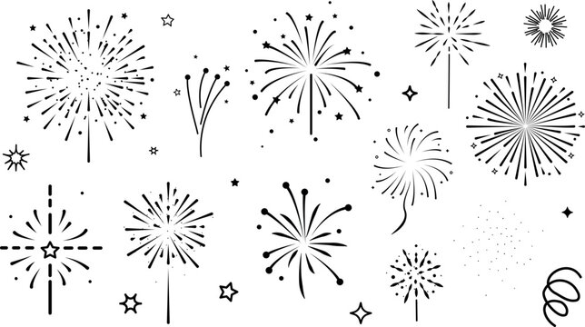 打ち上げ花火素材セット、祝福パーティ記念日