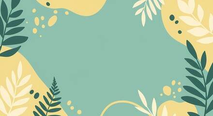 Obraz premium Modern Botanical Abstract Background with Organic Shapes and Pastel Hues