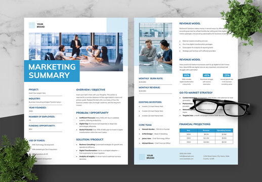 Blue And Black Marketing Summary