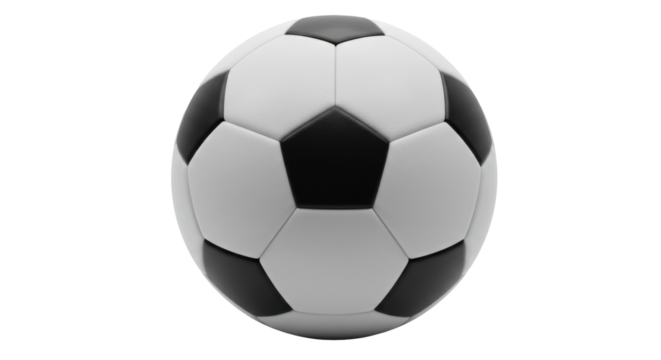 Classic black and white soccer ball on a isolated white background ideal for sports-themed designs