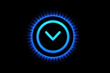 Glowing blue circle with downward arrow