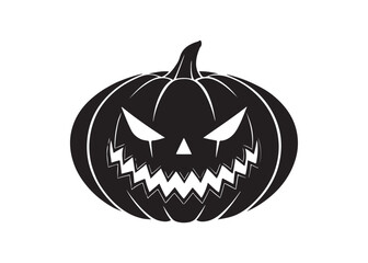 Halloween Pumpkin Icon Evil Jack O Lantern Face Vector Illustration.