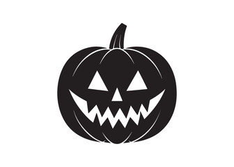 Halloween Pumpkin Icon Evil Jack O Lantern Face Vector Illustration.