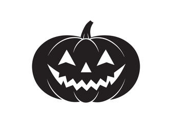 Spooky Halloween Pumpkin Face Icon Creepy Evil Cartoon Vector.