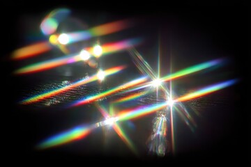 Chromatic aberration streaks across dark background