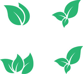 Modern Green Leaf Logo Design EPS file vector 